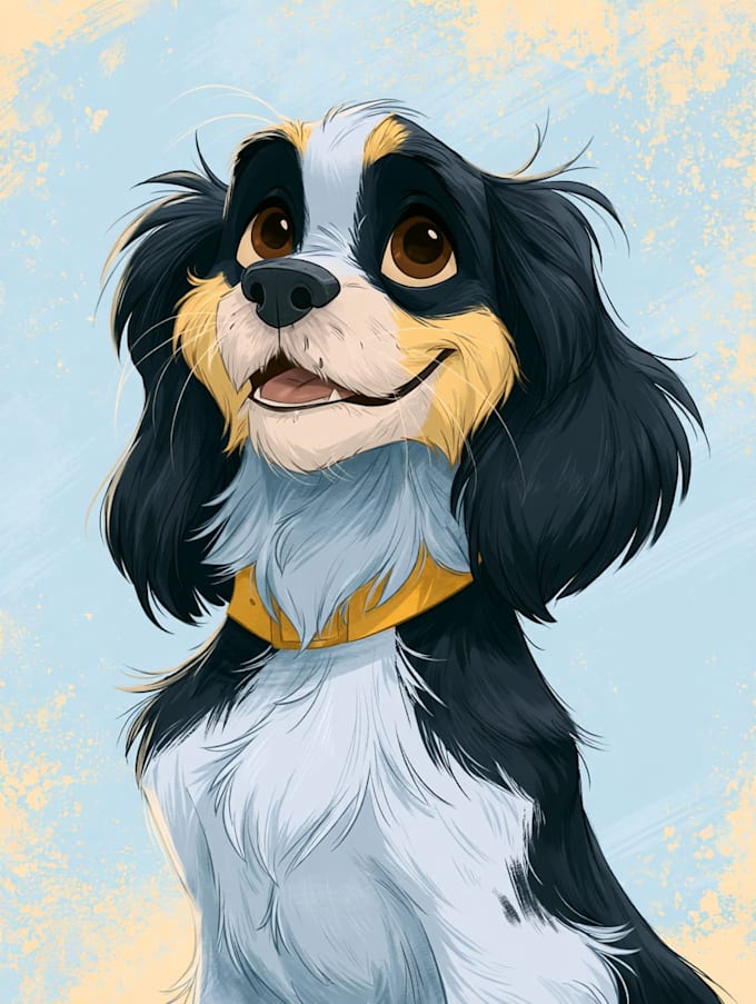 draw a disney pet portrait illustration