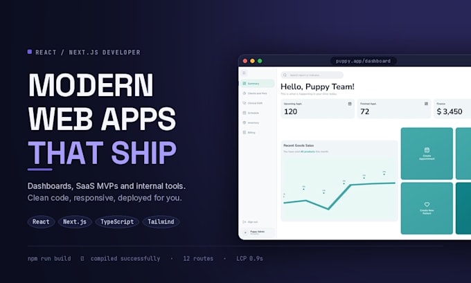 develop a modern web app with react and next js