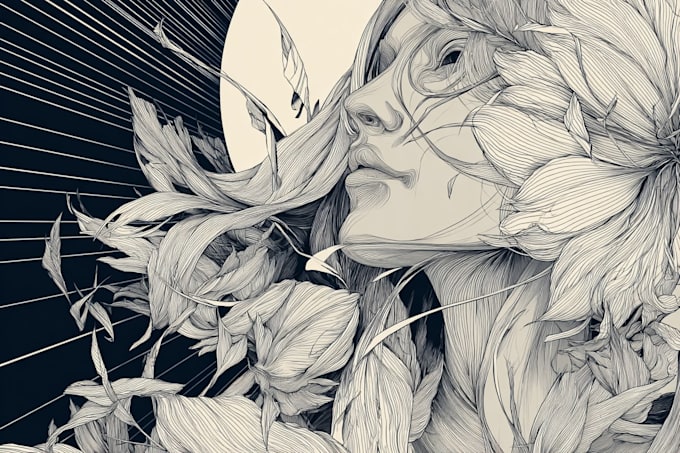 create super artistic line art illustration