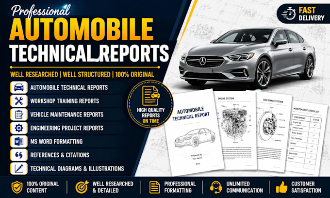 create professional automobile technical reports