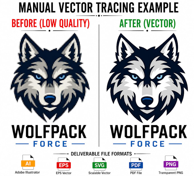 manually vector trace, redraw logo to vector