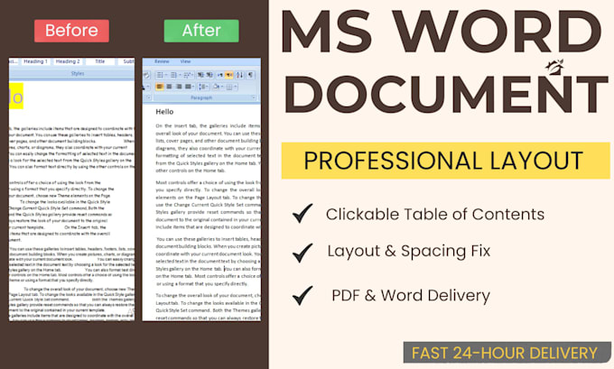 do professional ms word document formatting and layout