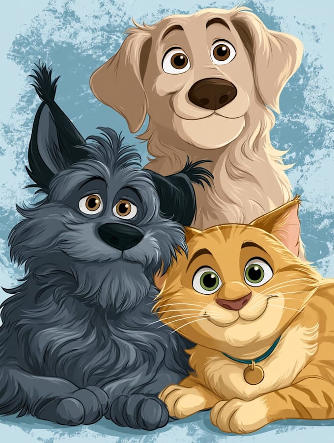 draw disney pet portrait illustration