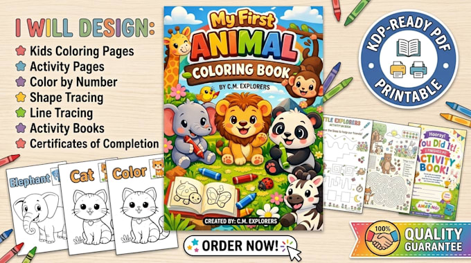 design custom kids worksheets and activity books for KDP