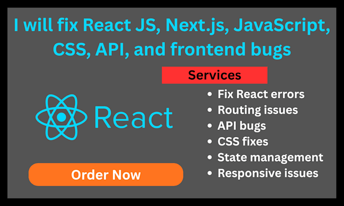 fix bugs and errors in react js next js javascript and node js