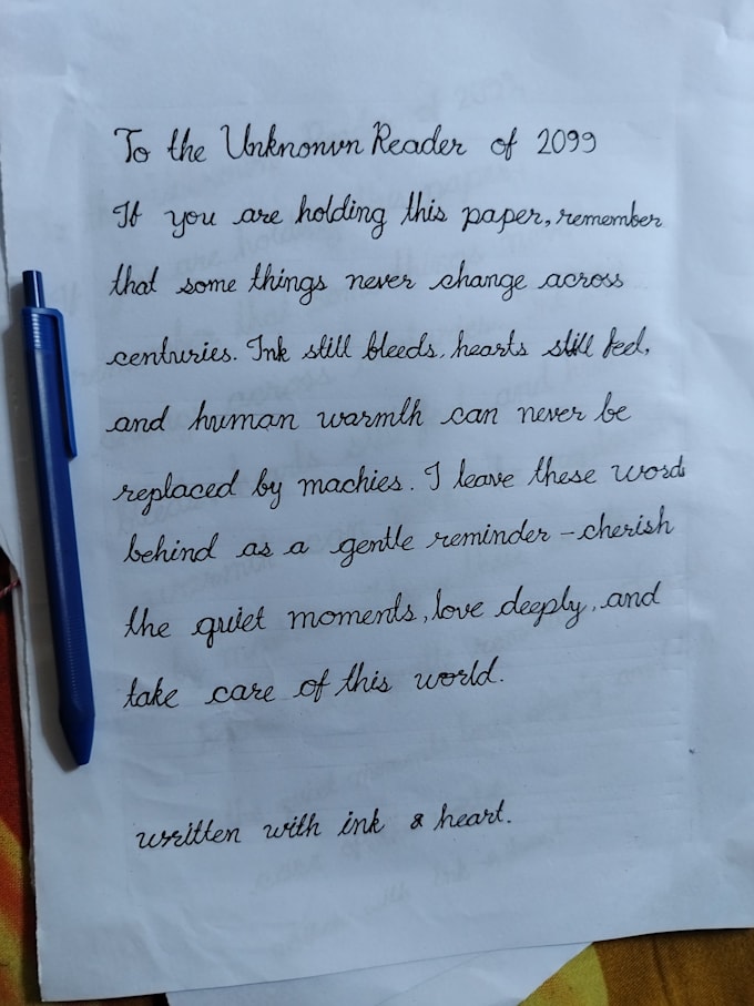 write anything in neat and beautiful cursive handwriting
