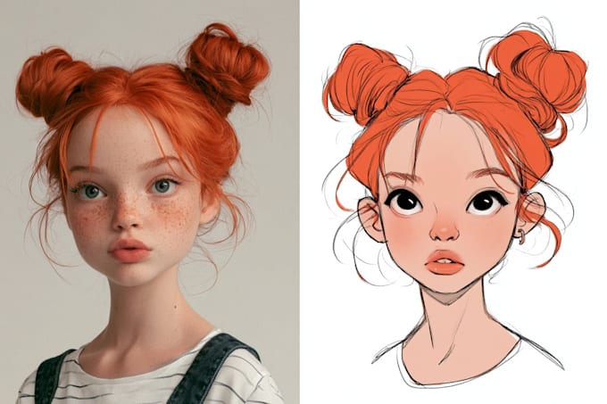 draw cute cartoon portrait