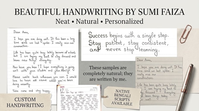 handwrite wholehearted letters and notes