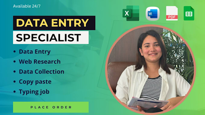 do accurate data entry, excel, google sheets and copy paste