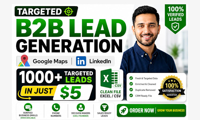 do targeted b2b lead generation from google maps, linkedin