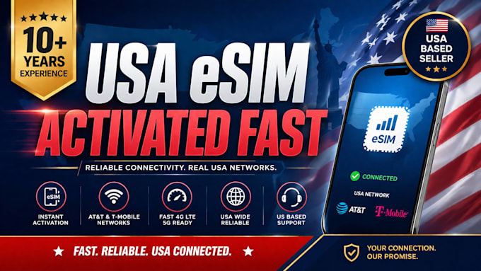 activate USA esim for unlimited texts 5g data networks