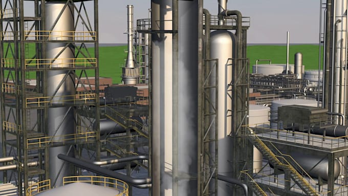 create industrial animation  refinery process oil and gas industrial explainer