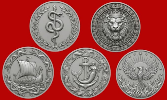 design printable 3d coin, medallion, bas relief stl for cnc