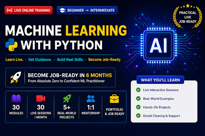 teach you machine learning with python live classes