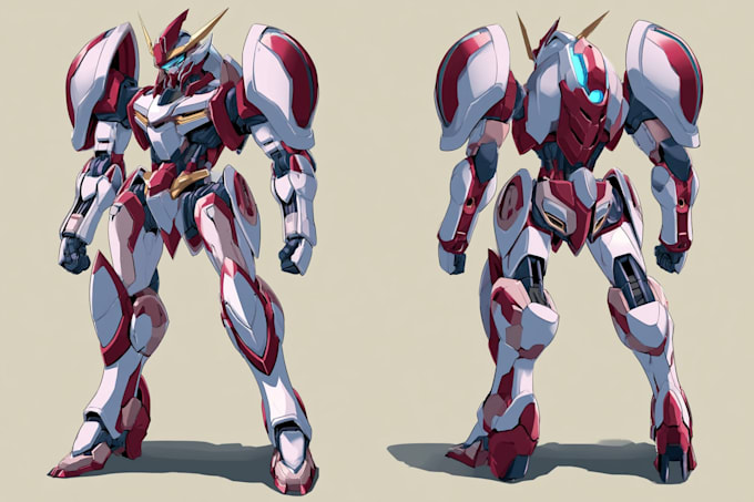 create anime inspired mecha character artwork