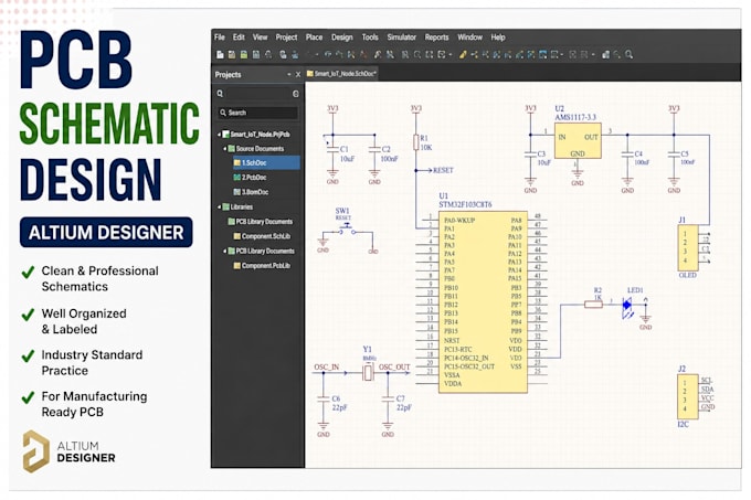 do professional pcb design, schematic and layout in altium or kicad