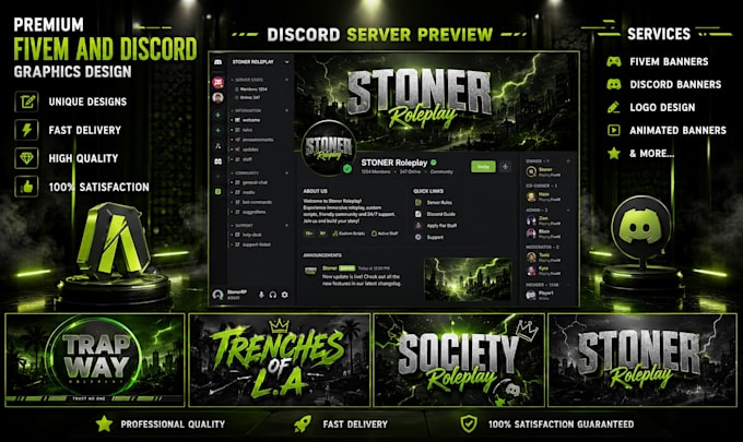 design a custom 3d graphic illustration title or logo for your server