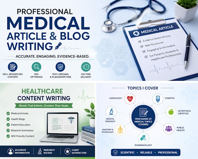 write professional medical articles and blogs