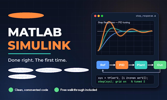do matlab programming, simulink and control systems projects