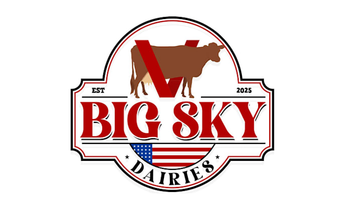 design professional modern big sky dairies logo