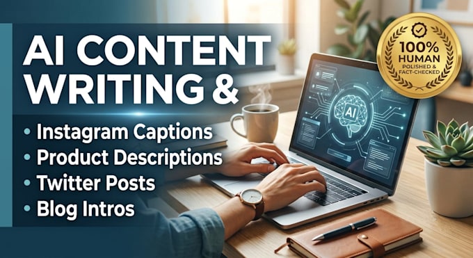 write edited ai content, social media captions, and descriptions