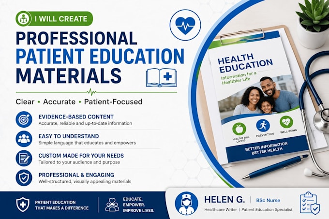 write patient education materials and healthcare guides