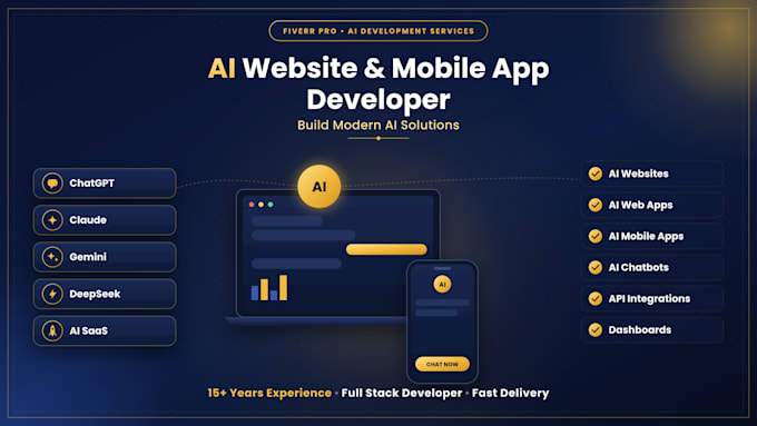 build ai websites, ai web apps, ai mobile apps, ai chatbot