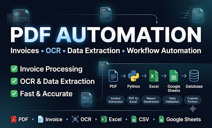 automate PDF, invoice and document processing using python