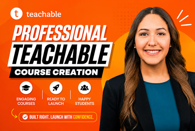 build teachable online course website, upload lessons, setup teachable school