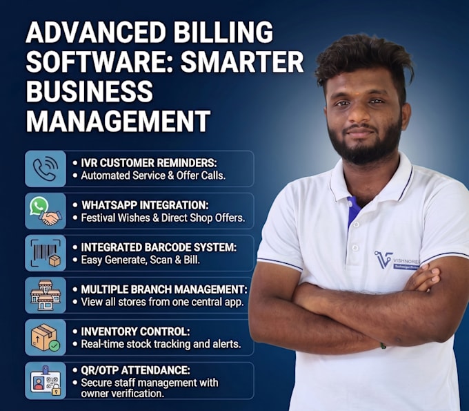 develop custom billing software with inventory and whatsapp alert