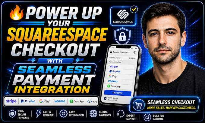 do squarespace stripe payment ,paypal, googlepay, venmo,cashapp ,API integration
