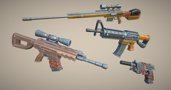 create 3d gun model, 3d weapon model, weapon design and asset fivem gun