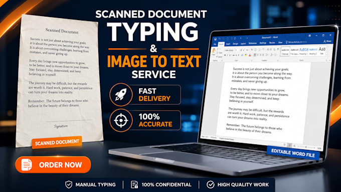 do professional image to text typing in ms word