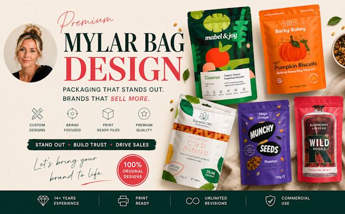 design premium stand up pouch mylar bag packaging