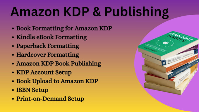 format, publish and upload your book to amazon KDP