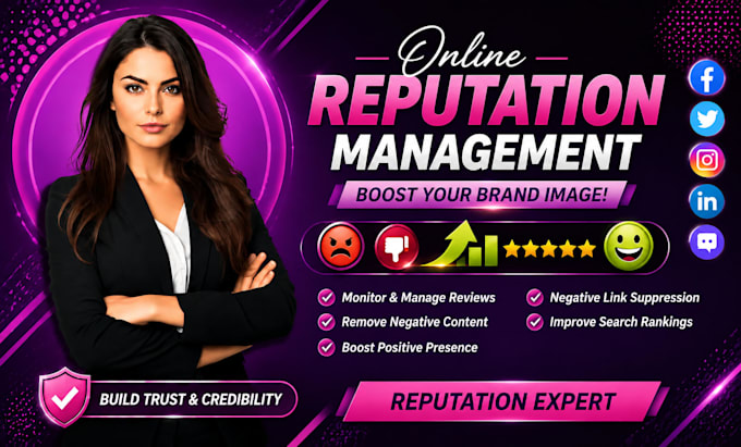 push down or suppress bad links, online reputation management for brands or name