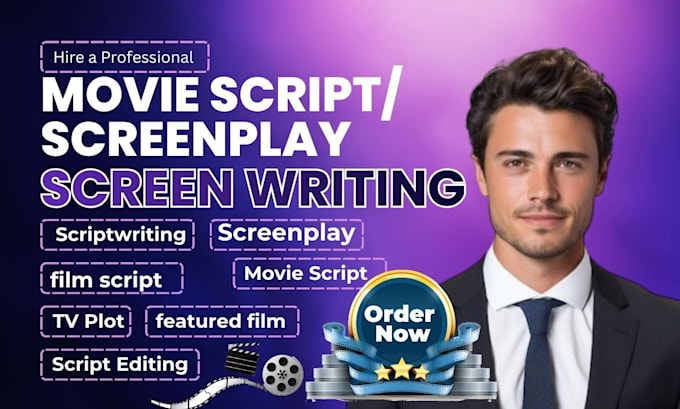 write movie script, screenplay, film script, comedy script and manga script