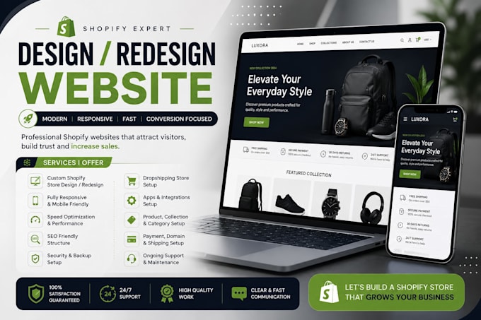 build a high converting shopify store or dropshipping website
