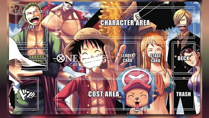 create custom playmat artwork, one piece playmat, tcg, mtg deskmat artwork