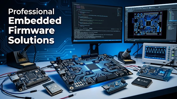 develop embedded firmware for esp32, arduino, arm, nrf52,ti soc,and linux