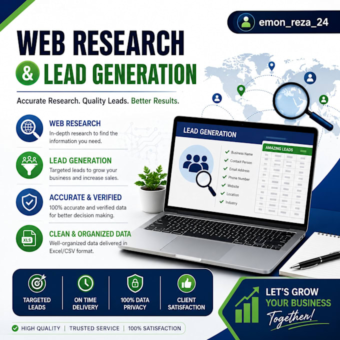 do professional web research and lead generation