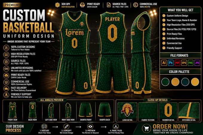 design custom basketball uniform and jersey