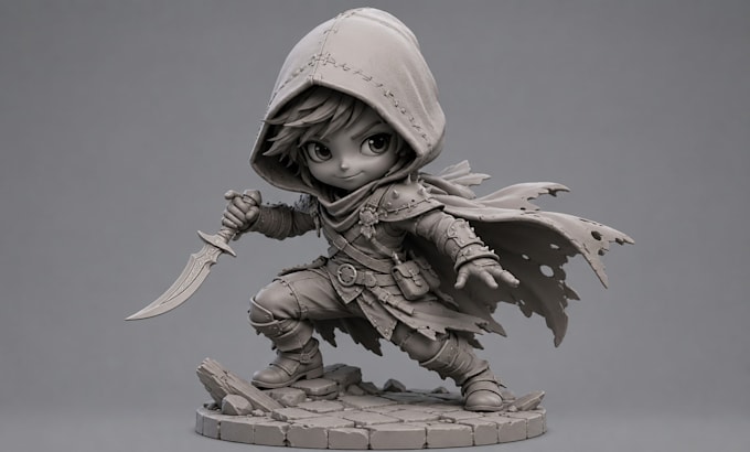 sculpt cute 3d characters, action figures, and toys for 3d printing rendering