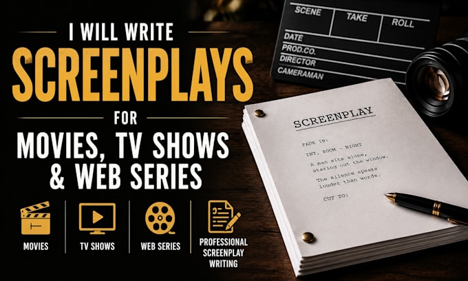 write a professional screenplay, movie script, or web series script