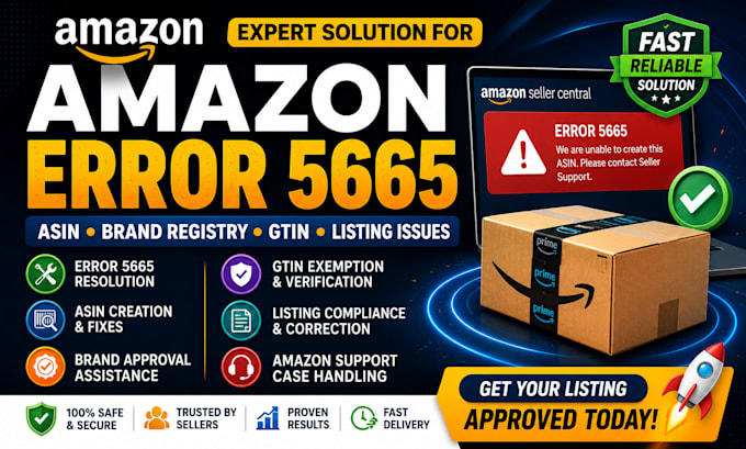 resolve amazon error 5665 asin listing brand registry gtin approval fix
