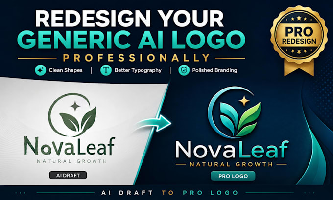 redesign your generic ai generated logo professionally