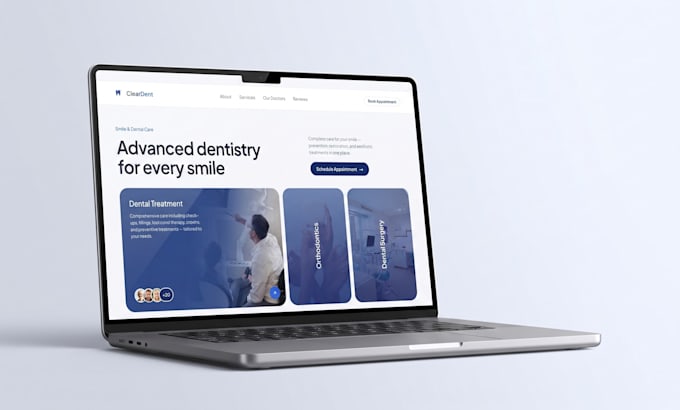design and develop a dental clinic website for dentists and orthodontists