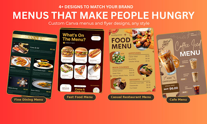 design modern restaurant menu, flyers, brochures and posters