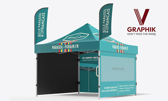 design professional tradeshow booth, tent and event displays