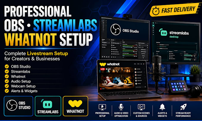setup obs studio, streamlabs and whatnot professionally